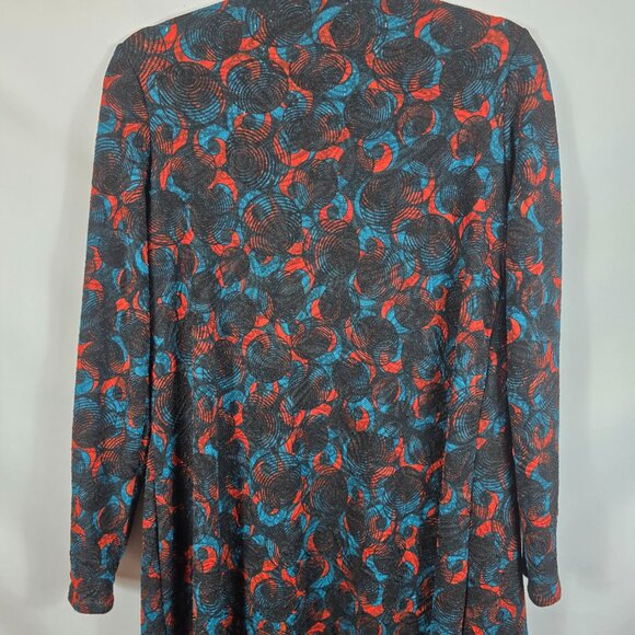 Lularoe Sarah Cardigan Women's Size Small Black, Turquoise Orange Geo Print NEW - Picture 12 of 14